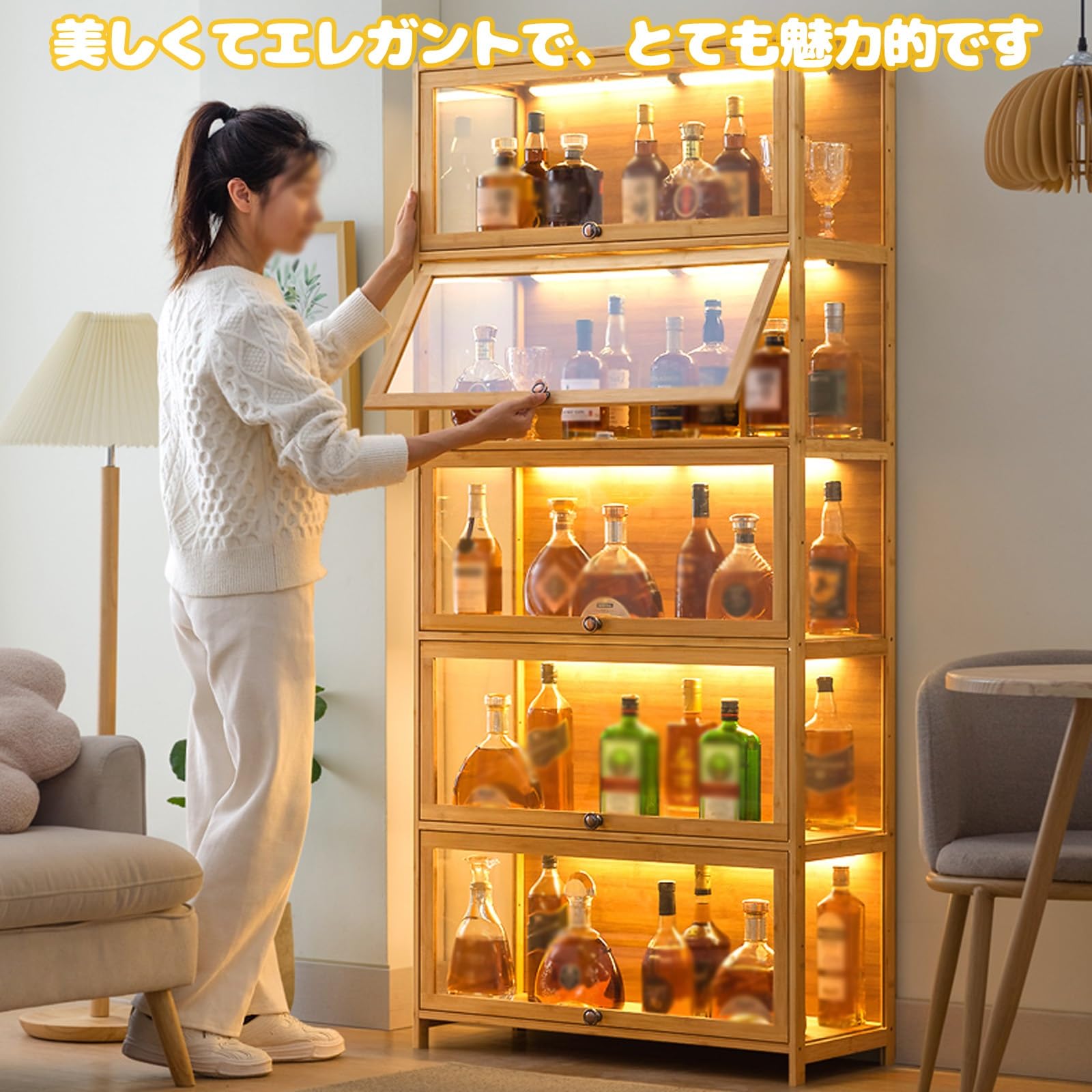 Amazon.co.jp: MDDKOP ウイスキー 棚 おしゃれ 酒棚 ワインバー